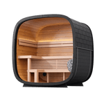 Leil Saunas Black Cube Classic 4-Person Outdoor Sauna Kit - NW Immersion