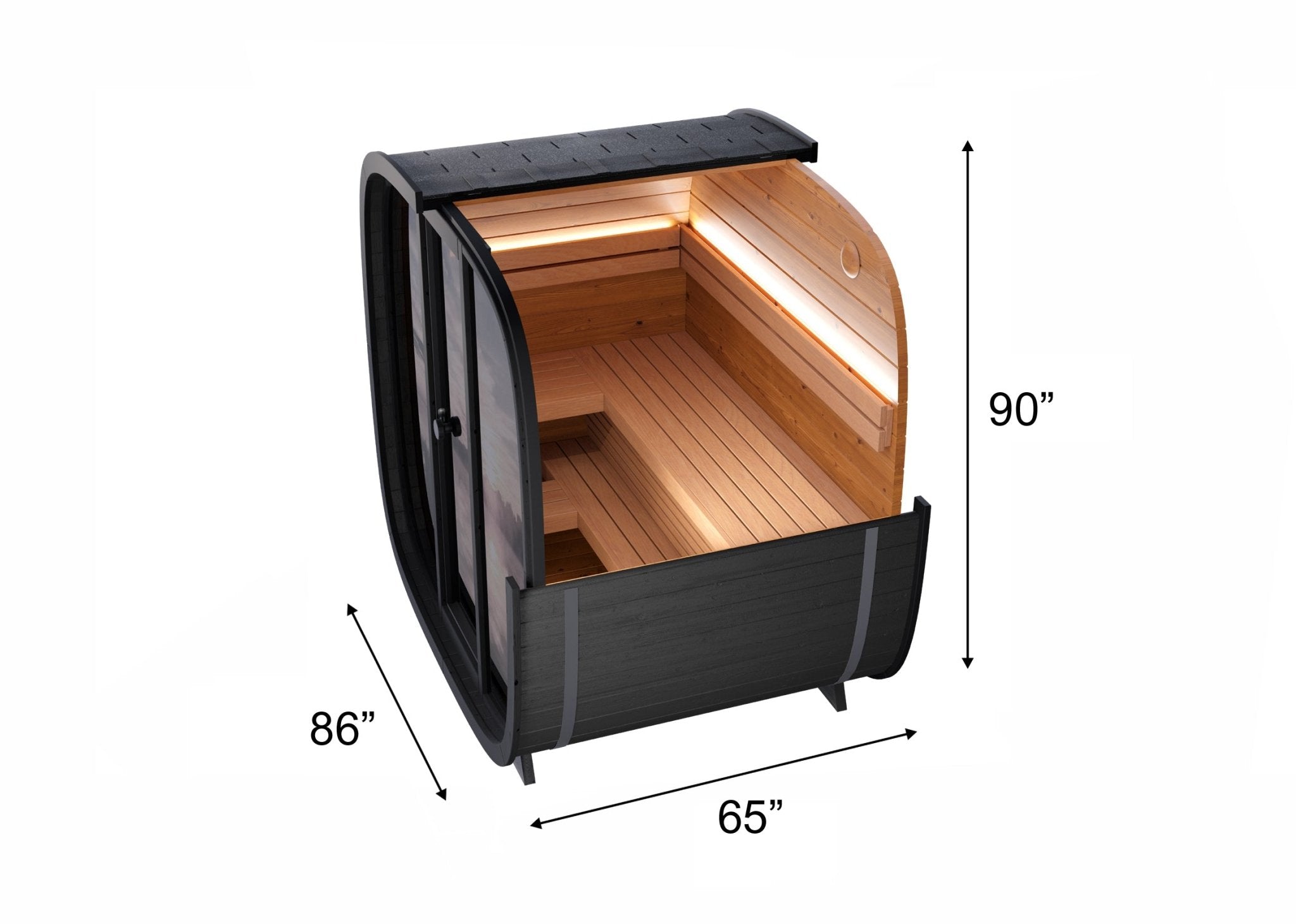 Leil Saunas Black Cube Classic 4-Person Outdoor Sauna Kit - NW Immersion