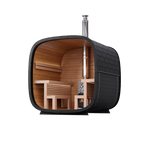 Leil Saunas Black Cube - COMFORT 6 - Person Outdoor Sauna Kit - NW Immersion