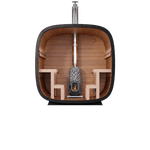 Leil Saunas Black Cube - COMFORT 6 - Person Outdoor Sauna Kit - NW Immersion