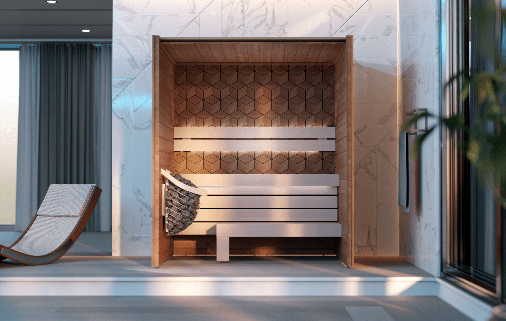 Leil Saunas Como 3 - 180, 3 - Person Indoor Sauna Kit - NW Immersion