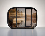 Leil Saunas Round Cube Double, 5 - 6 Person Luxury Outdoor Sauna with Changing Room - NW Immersion