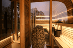 Leil Saunas Round Cube Double, 5 - 6 Person Luxury Outdoor Sauna with Changing Room - NW Immersion