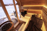Leil Saunas Round Cube Mini, 4 - 5 Person Outdoor Sauna - NW Immersion