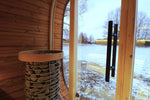 Leil Saunas Round Cube Mini, 4 - 5 Person Outdoor Sauna - NW Immersion