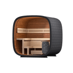 Leil Saunas Round Cube Mini, 4 - 5 Person Outdoor Sauna - NW Immersion
