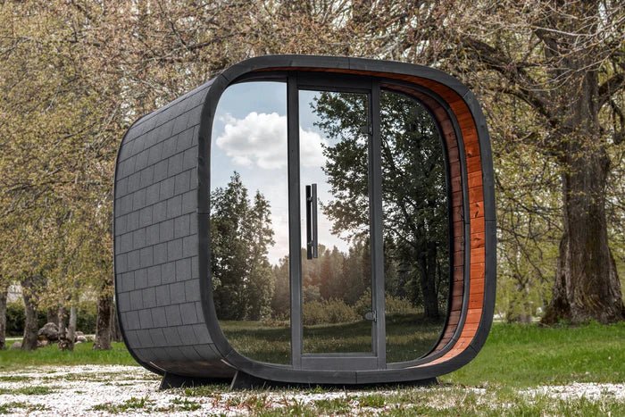 Leil Saunas Round Cube Mini, 4 - 5 Person Outdoor Sauna - NW Immersion