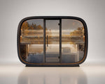 Leil Saunas Round Cube Relax, 6 Person Outdoor Sauna - NW Immersion