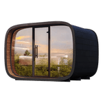 Leil Saunas Round Cube Relax, 6 Person Outdoor Sauna - NW Immersion