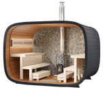 Leil Saunas Round Cube Single, 6 - 8 Person Outdoor Sauna - NW Immersion