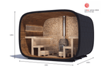 Leil Saunas Round Cube Single, 6 - 8 Person Outdoor Sauna - NW Immersion