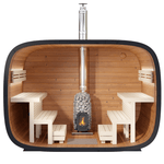 Leil Saunas Round Cube Single, 6 - 8 Person Outdoor Sauna - NW Immersion