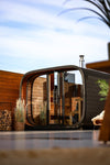 Leil Saunas Round Cube Single, 6 - 8 Person Outdoor Sauna - NW Immersion