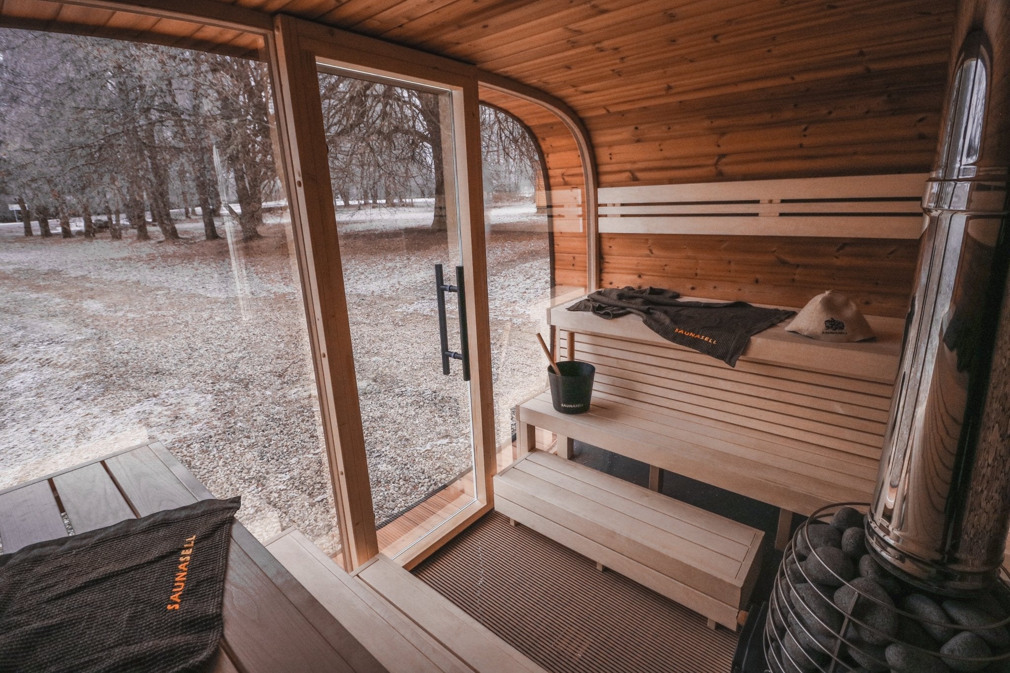 Leil Saunas Round Cube Single, 6 - 8 Person Outdoor Sauna - NW Immersion