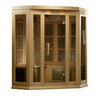 Maxxus 3 - Person Low EMF FAR Infrared Sauna Canadian Hemlock - Corner - NW Immersion