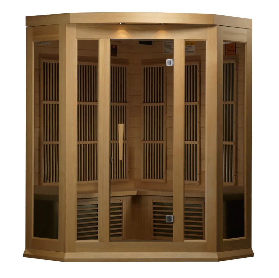 Maxxus 3 - Person Low EMF FAR Infrared Sauna Canadian Hemlock - Corner - NW Immersion