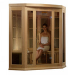 Maxxus 3 - Person Low EMF FAR Infrared Sauna Canadian Hemlock - Corner - NW Immersion