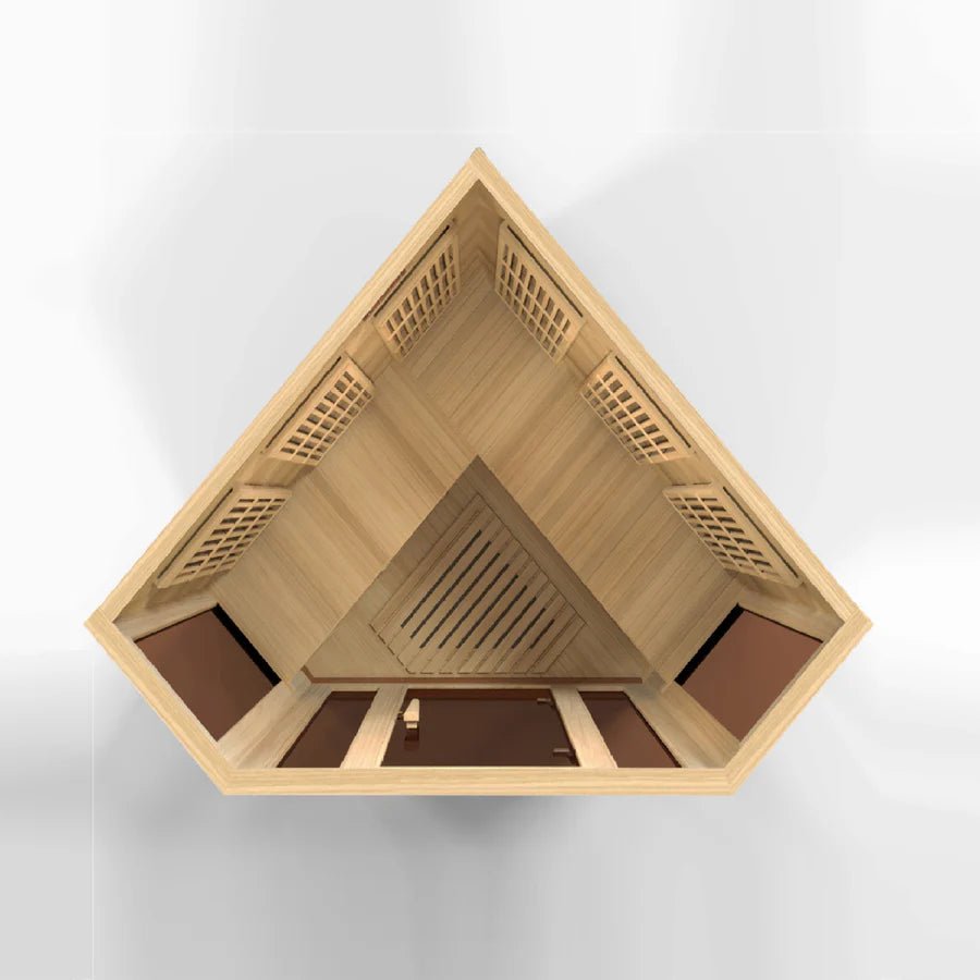 Maxxus 3 - Person Low EMF FAR Infrared Sauna Canadian Hemlock - Corner - NW Immersion