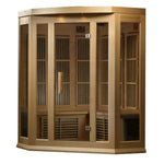 Maxxus 3 - Person Low EMF FAR Infrared Sauna Canadian Hemlock - Corner - NW Immersion
