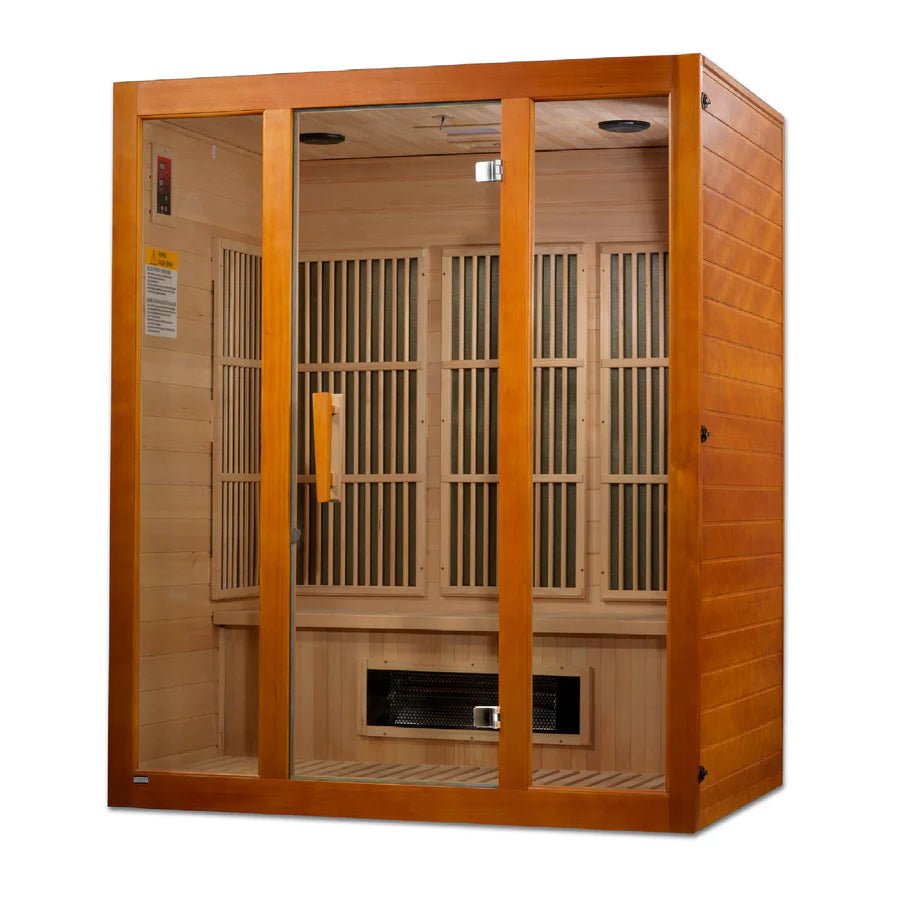 Maxxus "Alpine" Dual Tech 3 - Person Low EMF FAR Infrared Sauna Canadian Hemlock - NW Immersion