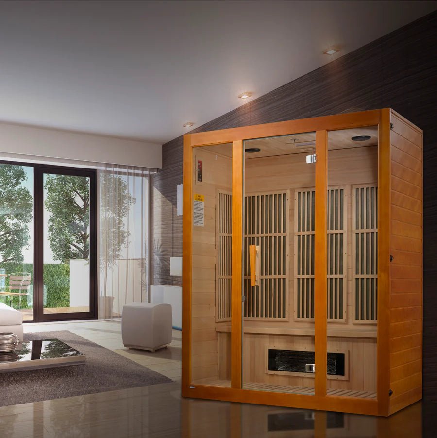 Maxxus “Alpine” Dual Tech 3 - Person Low EMF FAR Infrared Sauna Canadian Hemlock - NW Immersion