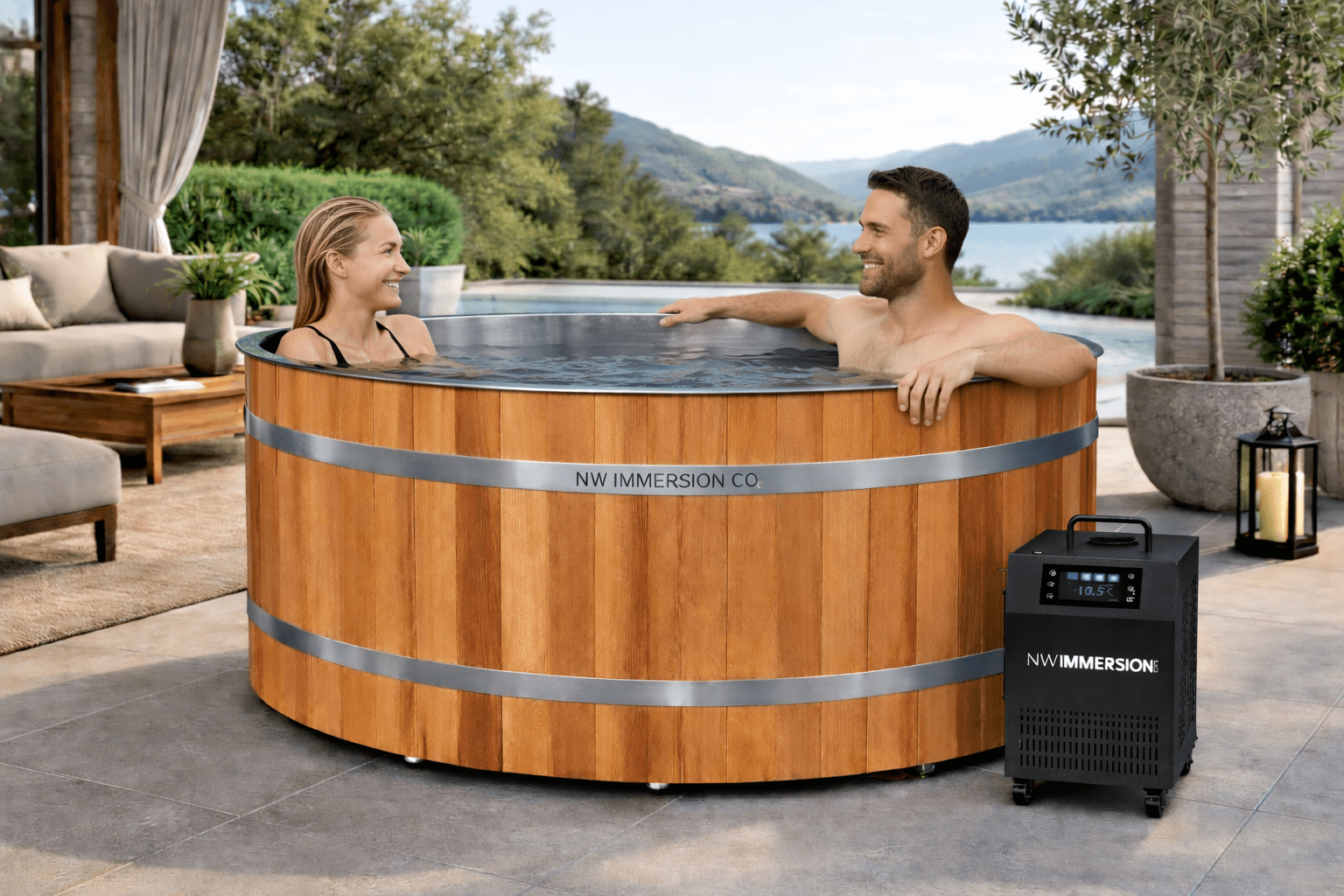 NW Immersion Cedar Duo Plunge + Pro Chiller — alternate angle view