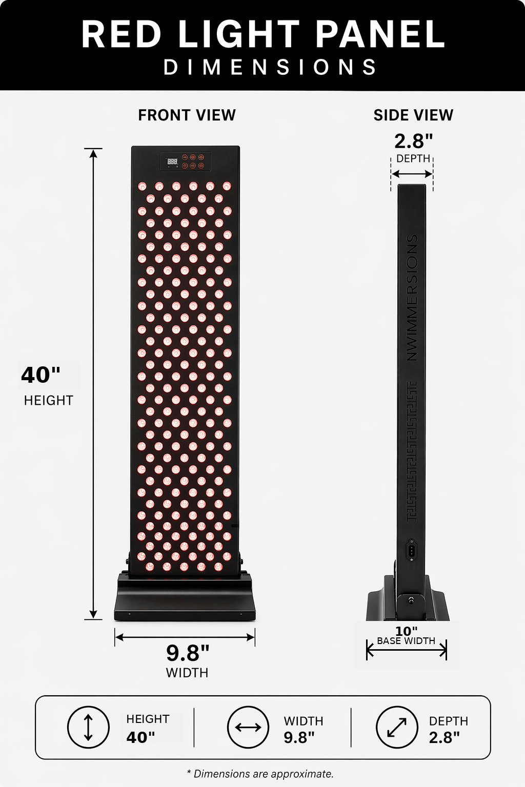 NW Immersion Sauna Elite Near Infrared & Red Light Therapy Panel - NW Immersion