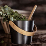 Rento Curved Handle Sauna Bucket – Aluminum Finnish Sauna Bucket - NW Immersion