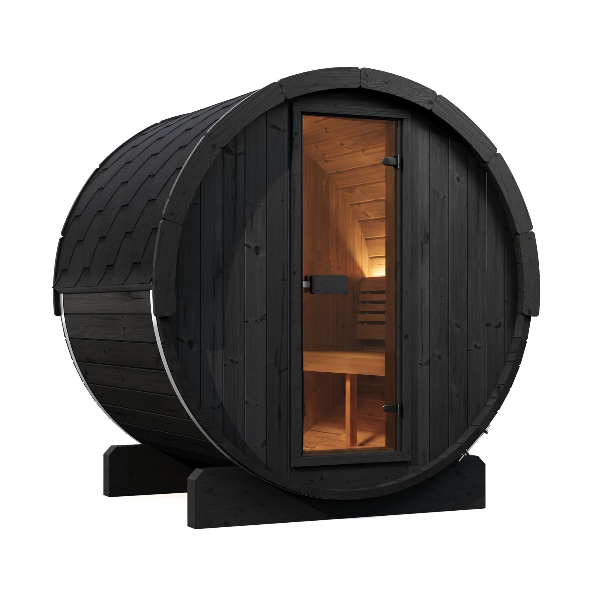 SaunaLife E6B 3 Person Outdoor Barrel Sauna – Black - NW Immersion