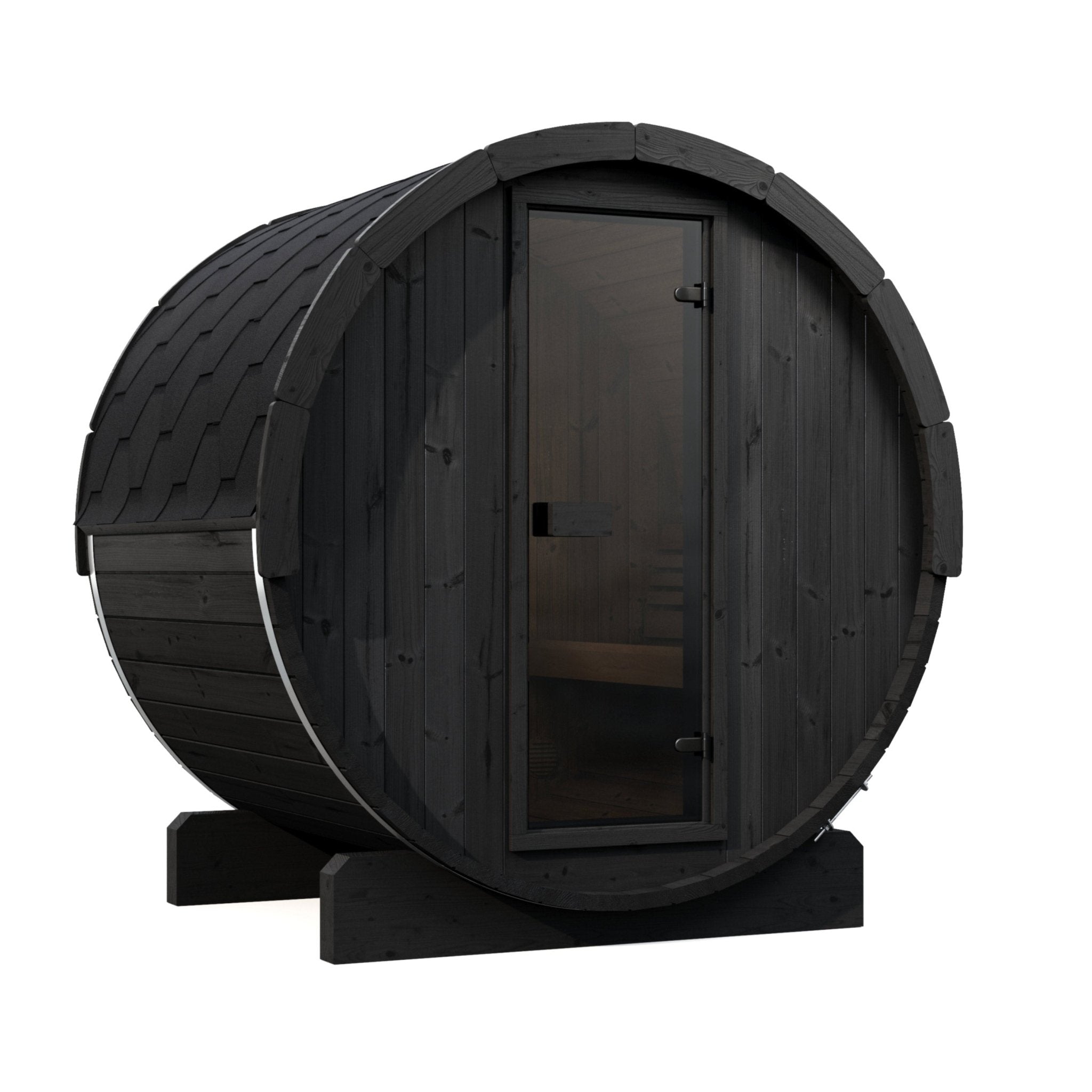 SaunaLife E6B 3 Person Outdoor Barrel Sauna – Black - NW Immersion