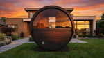 SaunaLife E6WB 3 Person Outdoor Barrel Sauna with Panoramic Window – Black - NW Immersion