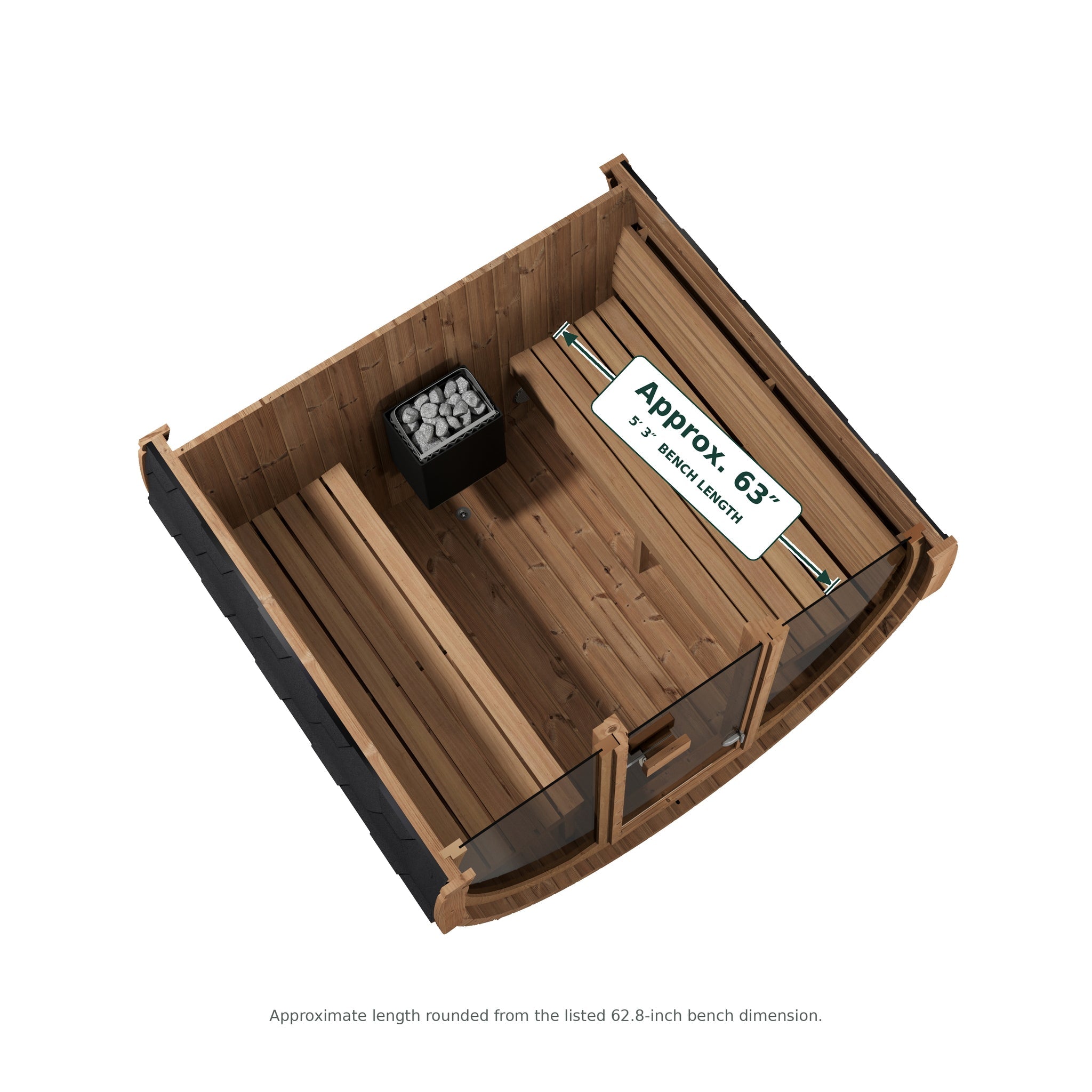SaunaLife E7GB 4 Person Outdoor Barrel Sauna with Glass Front – Black - NW Immersion