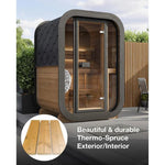 SaunaLife Model CL3G 1 - 2 Person Cube Series Outdoor Sauna Kit - NW Immersion