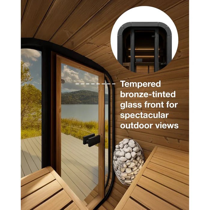 SaunaLife Model CL3G 1 - 2 Person Cube Series Outdoor Sauna Kit - NW Immersion