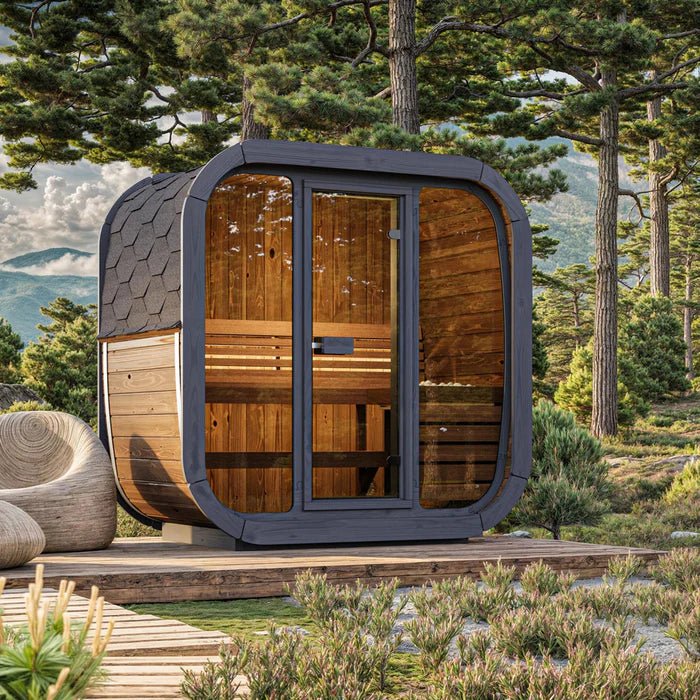 SaunaLife Model CL4G 3 - Person Cube Series Outdoor Sauna Kit - NW Immersion
