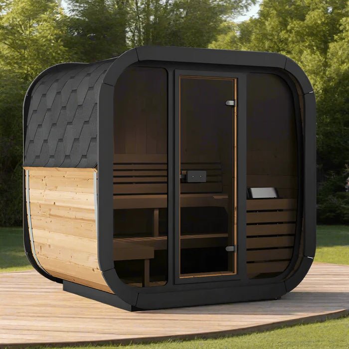 SaunaLife Model CL5G 4 Person Cube Series Outdoor Sauna Kit - NW Immersion