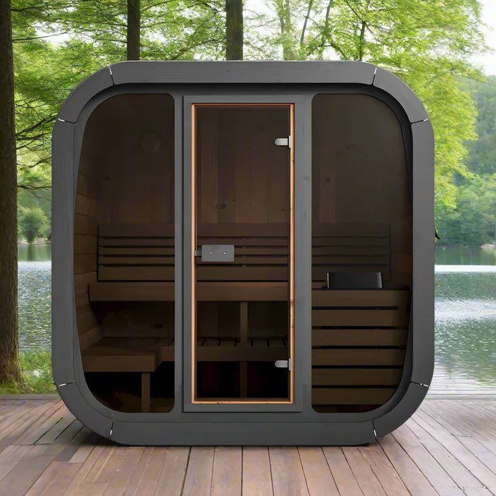 SaunaLife Model CL5G 4 Person Cube Series Outdoor Sauna Kit - NW Immersion