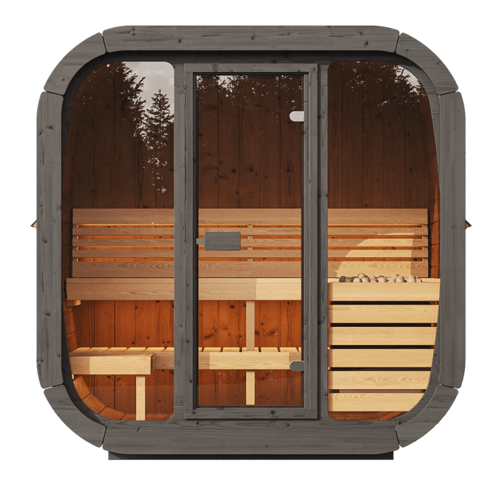 SaunaLife Model CL5G 4 Person Cube Series Outdoor Sauna Kit - NW Immersion