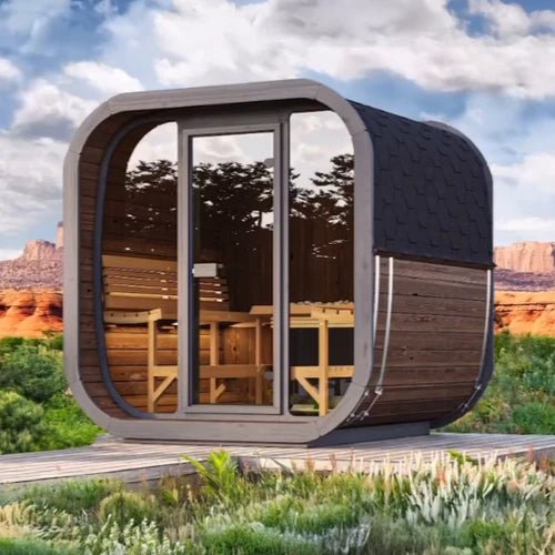 SaunaLife Model CL7G 6 Person Cube Series Outdoor Sauna Kit - NW Immersion