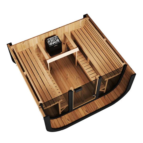 SaunaLife Model CL7G 6 Person Cube Series Outdoor Sauna Kit - NW Immersion