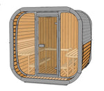 SaunaLife Model CL7G 6 Person Cube Series Outdoor Sauna Kit - NW Immersion