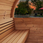 SaunaLife Model E6W Sauna Barrel - Panoramic Rear Window, 3 - Person - NW Immersion
