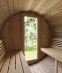 SaunaLife Model E6W Sauna Barrel - Panoramic Rear Window, 3 - Person - NW Immersion