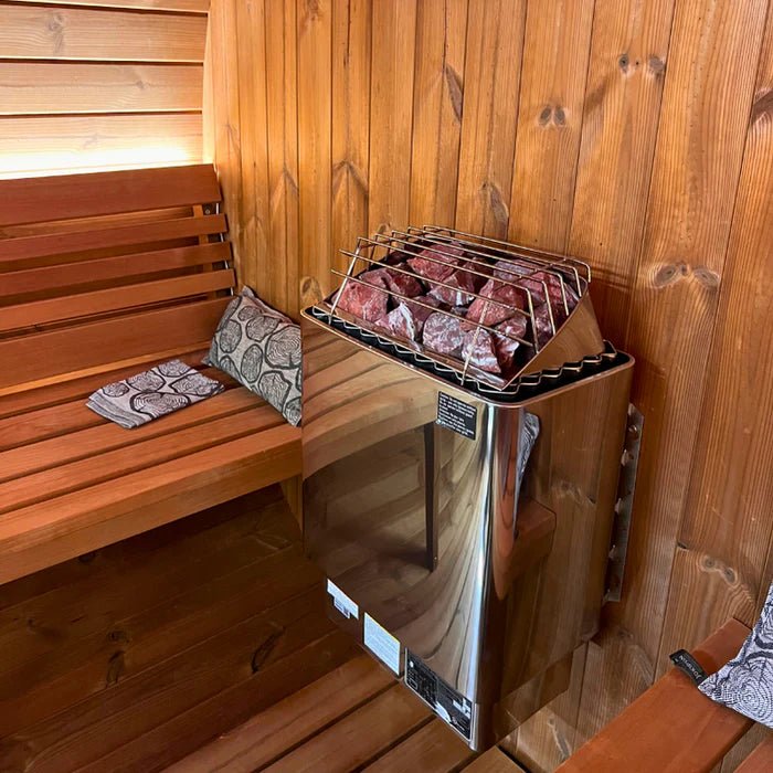 SaunaLife Model E7G Sauna Barrel Glass Front, 4 - Person - NW Immersion