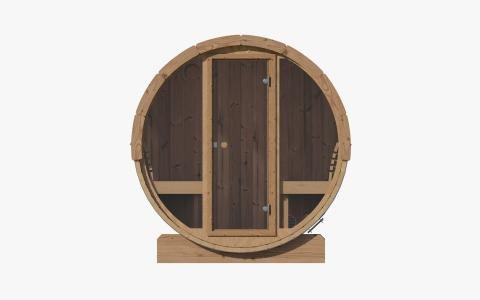 SaunaLife Model E7G Sauna Barrel Glass Front, 4 - Person - NW Immersion