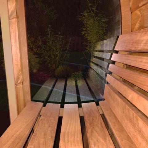 SaunaLife Model E7G Sauna Barrel Glass Front, 4 - Person - NW Immersion