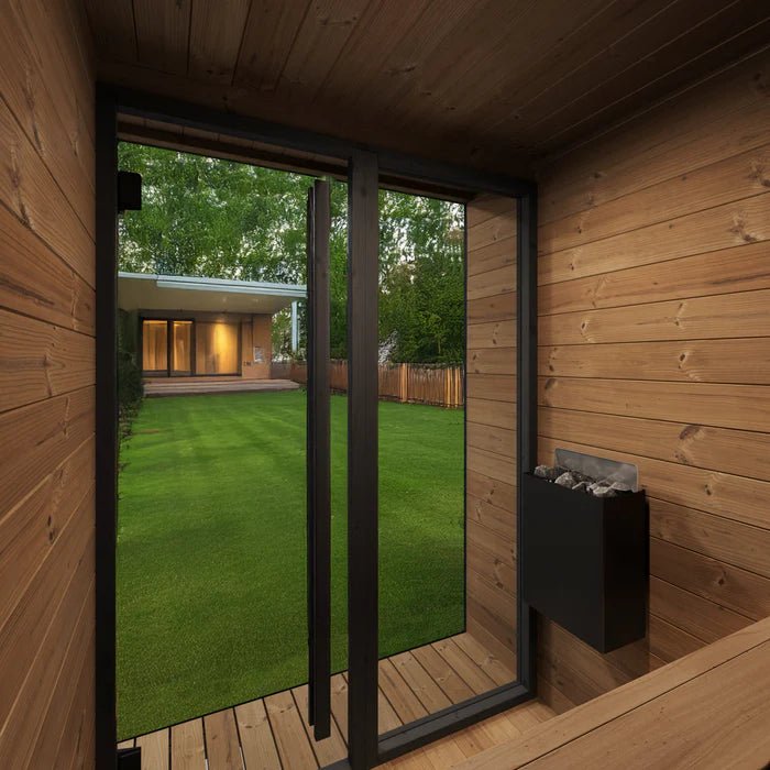 SaunaLife Model GL4 4 Person Garden Luxury Series Outdoor Sauna Kit — detail view (2)