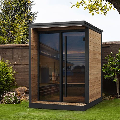 SaunaLife Model GL4 4 Person Garden Luxury Series Outdoor Sauna Kit — alternate angle view