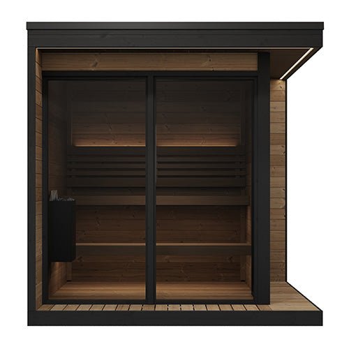 SaunaLife Model GL6 6 Person Garden Luxury Series Outdoor Sauna Kit — feature detail view