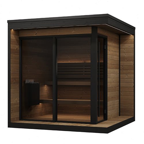 SaunaLife Model GL6 6 Person Garden Luxury Series Outdoor Sauna Kit — alternate angle view